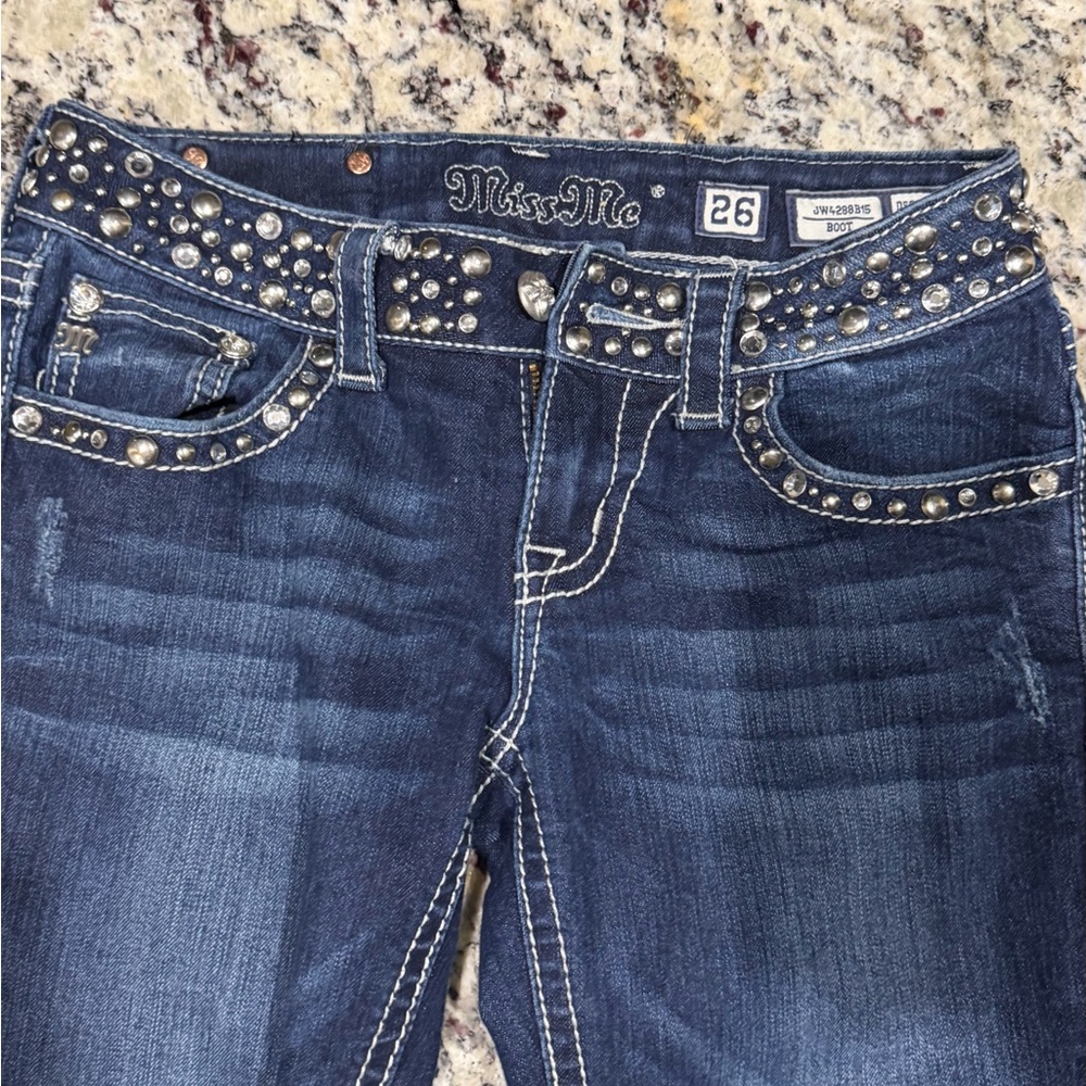 Miss Me Women's Dark Blue Boot Cut Jeans excellent condition! Beautiful! - Picture 6 of 6